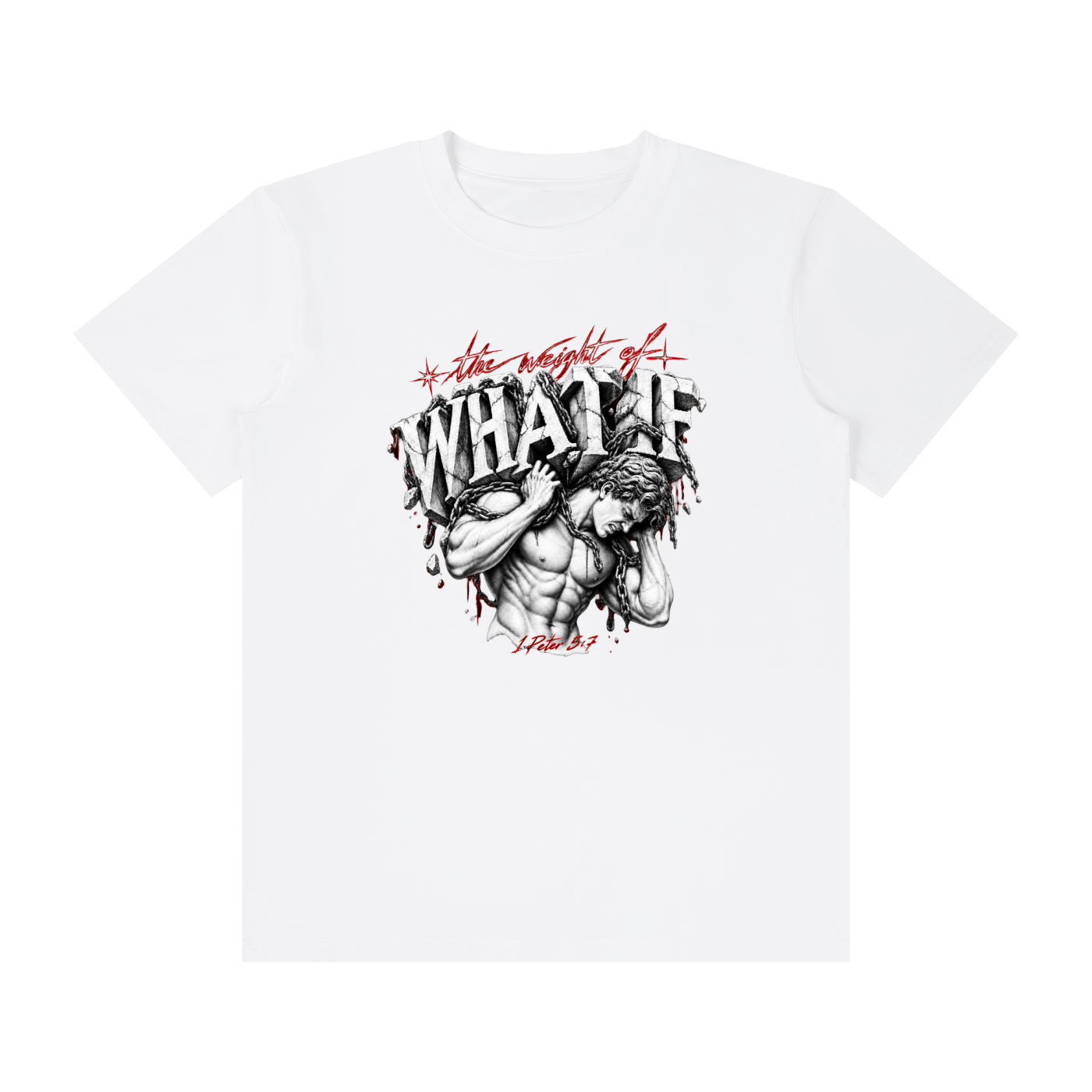 Classic Crew Neck Cotton T-Shirt "The Weight of What If"