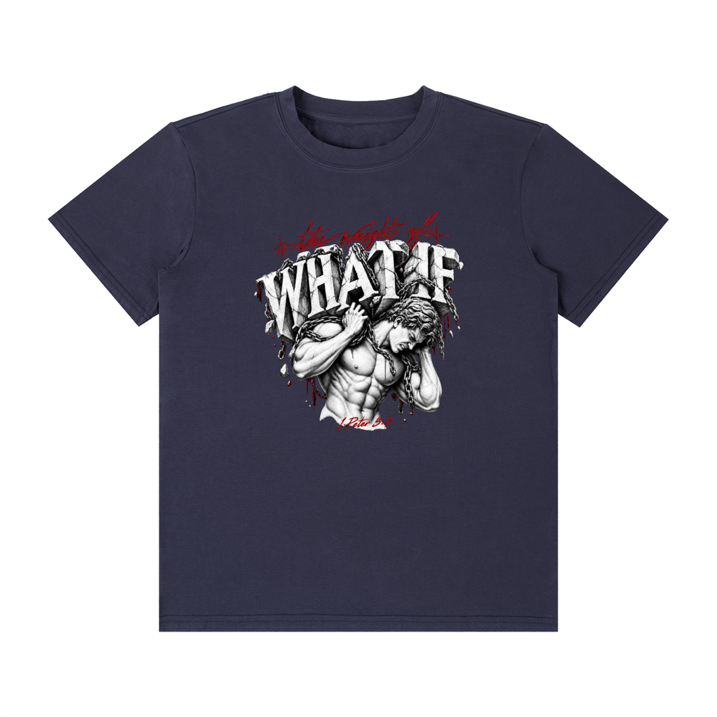 Classic Crew Neck Cotton T-Shirt "The Weight of What If"