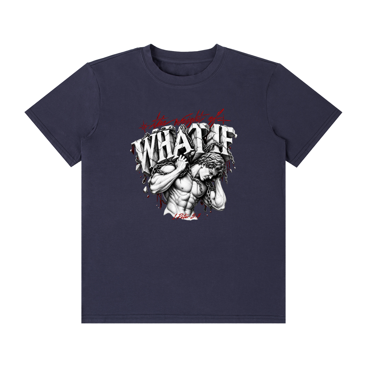 Classic Crew Neck Cotton T-Shirt "The Weight of What If"