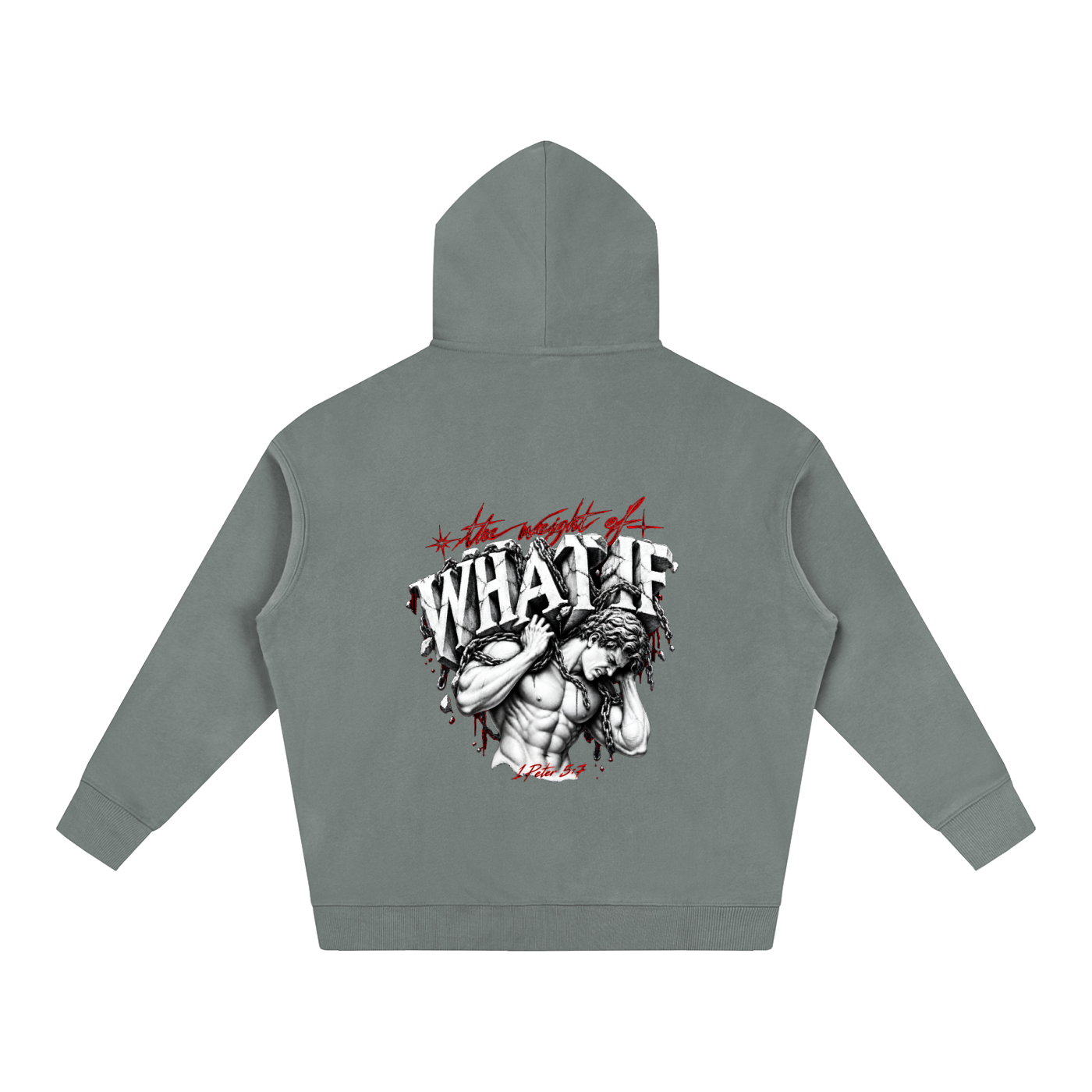 Oversize Fleeced Hoodie "The Weight of What If"