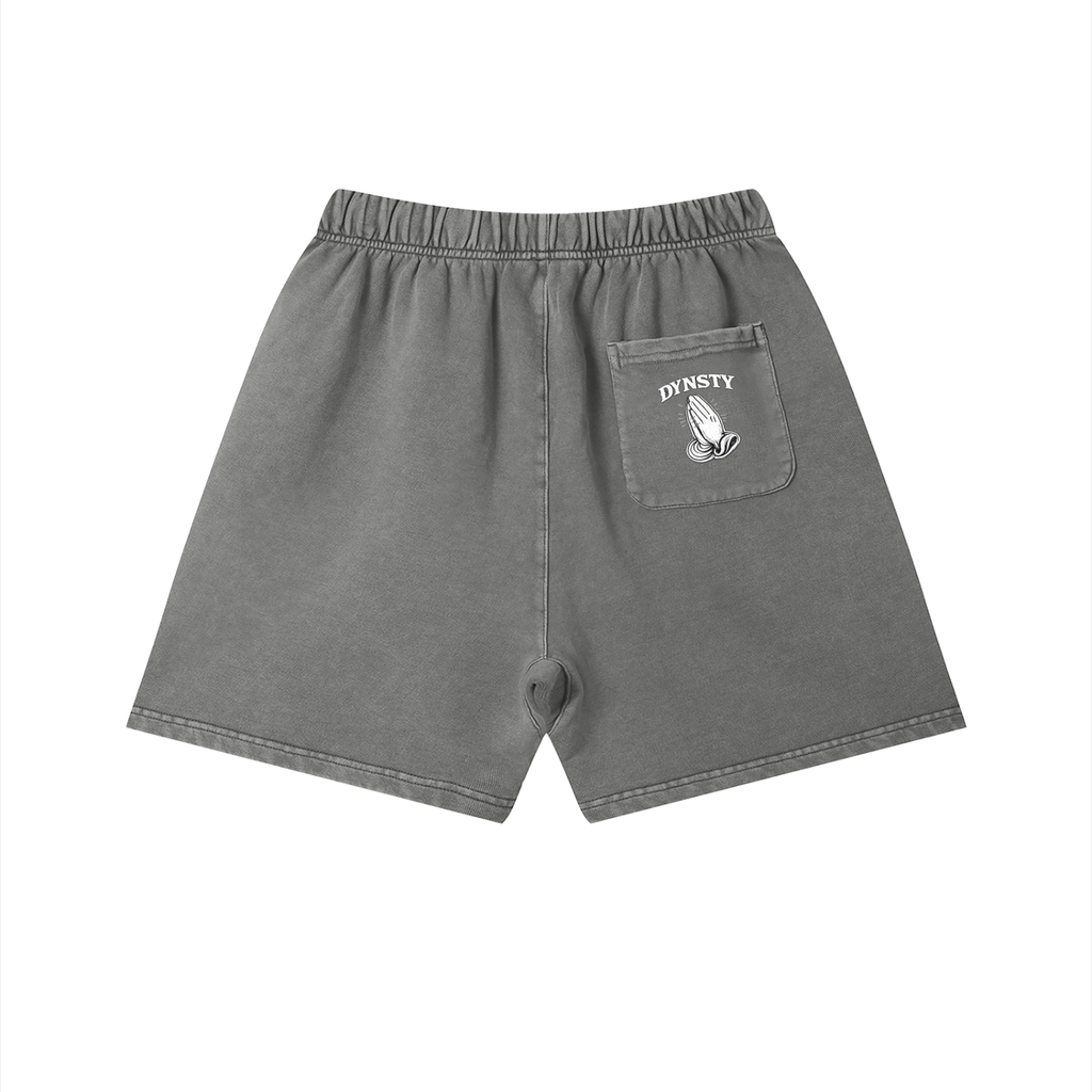 Vintage Wash Cotton Shorts "Fear May Be The Key"