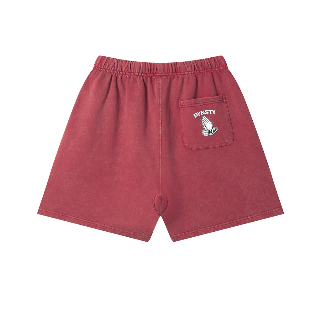 Vintage Wash Cotton Shorts "Fear May Be The Key"