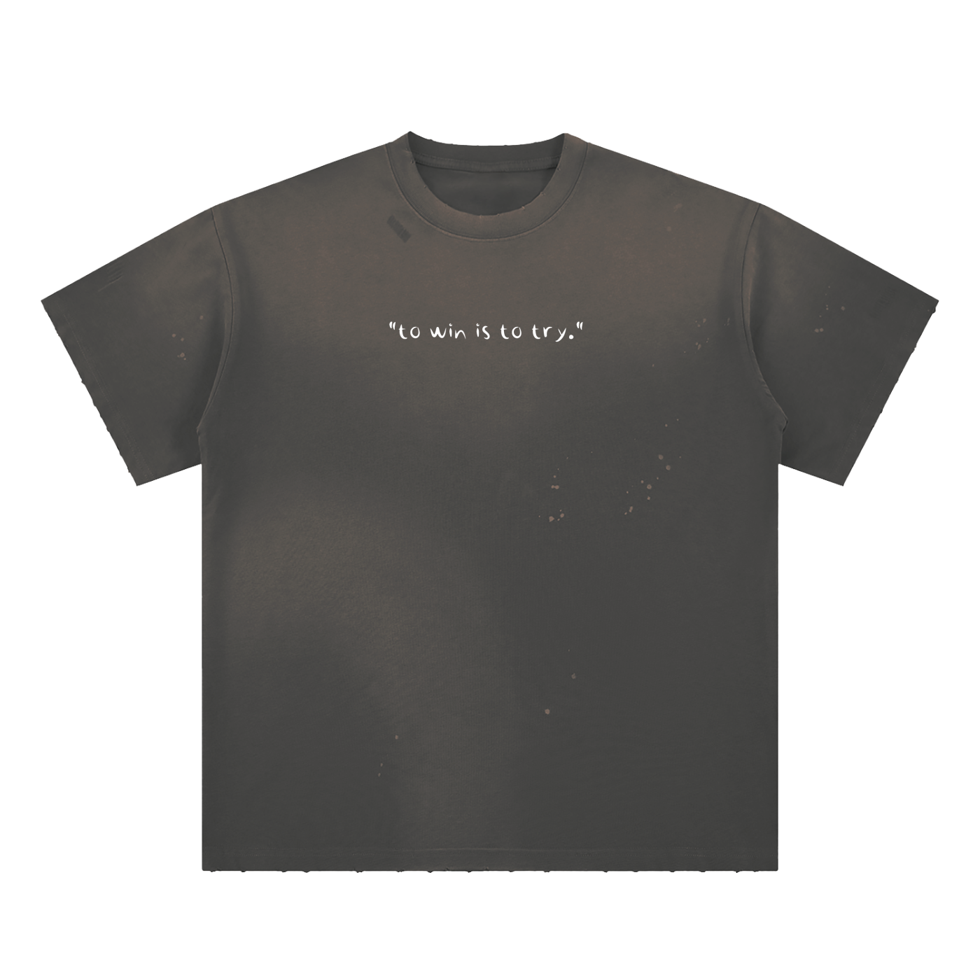 Hand-Frayed Sunfade Paint Splatter T-Shirt "Fear May Be The Key"