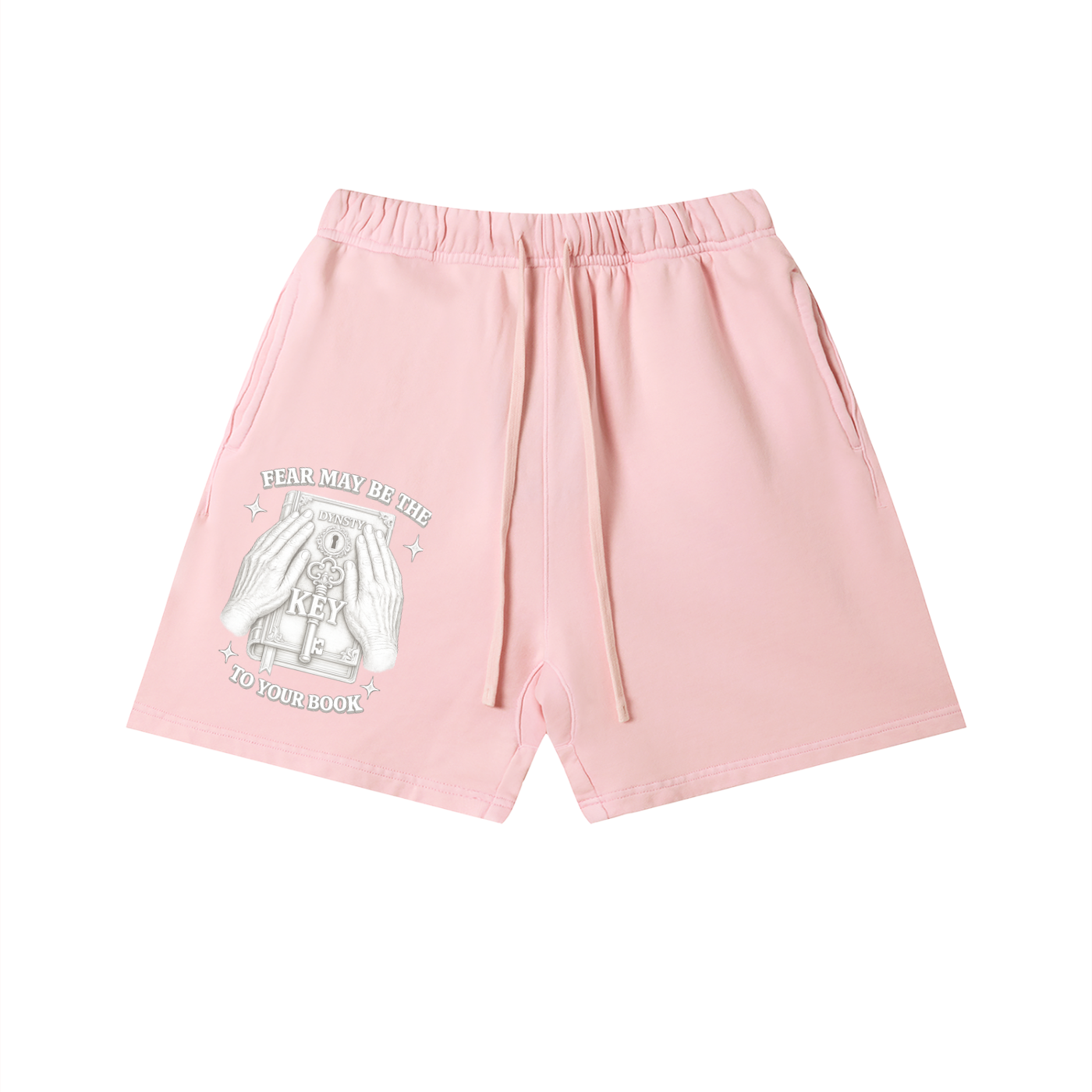 Vintage Wash Cotton Shorts "Fear May Be The Key"