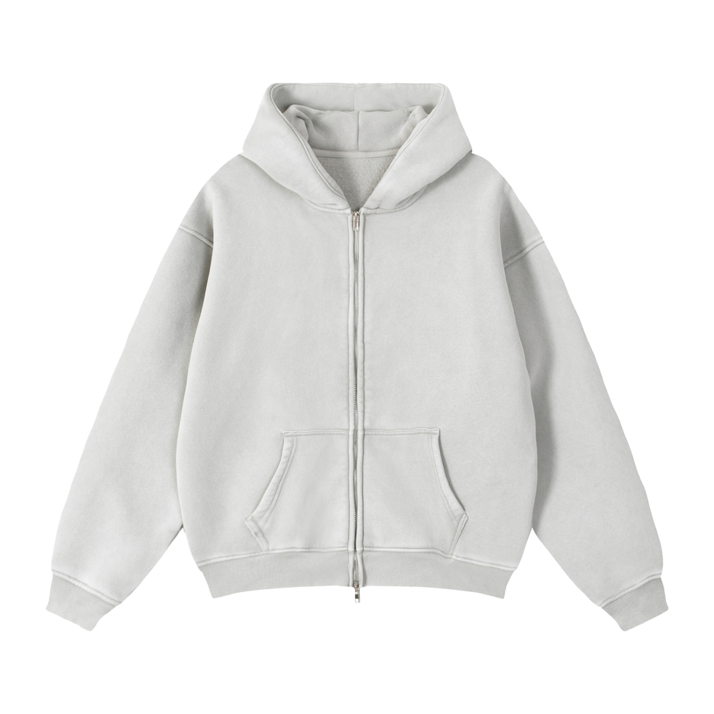 Zip-Through Fleece Hoodie "Fear May Be The Key"