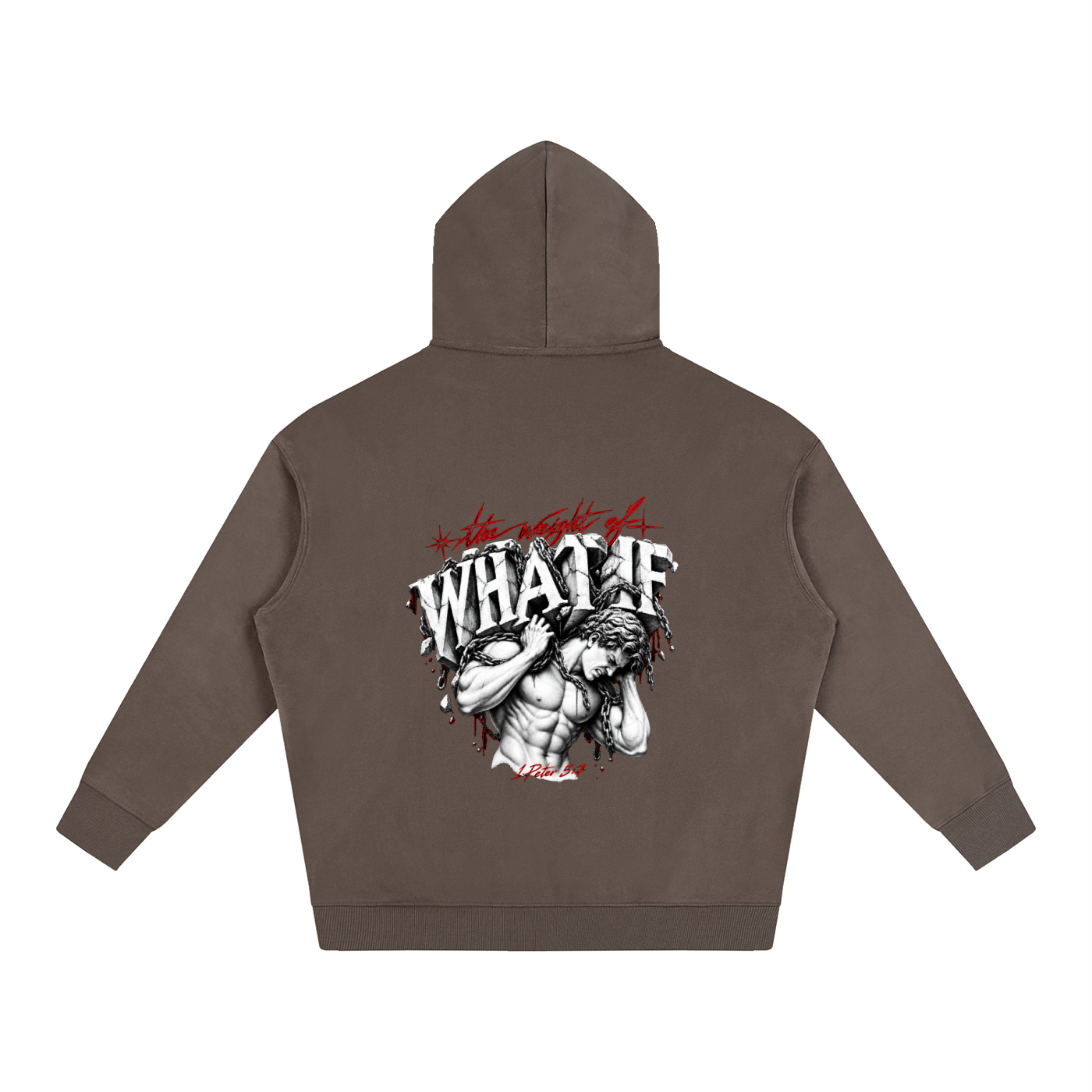 Oversize Fleeced Hoodie "The Weight of What If"