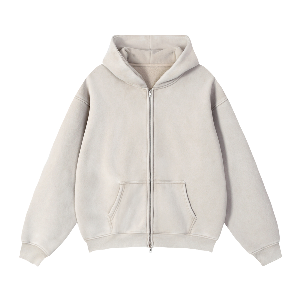 Zip-Through Fleece Hoodie "Fear May Be The Key"