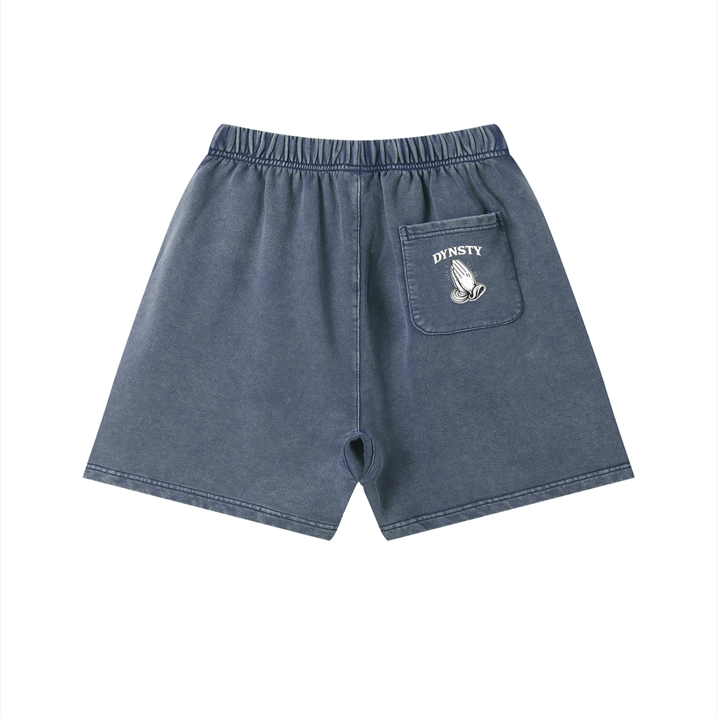 Vintage Wash Cotton Shorts "Fear May Be The Key"