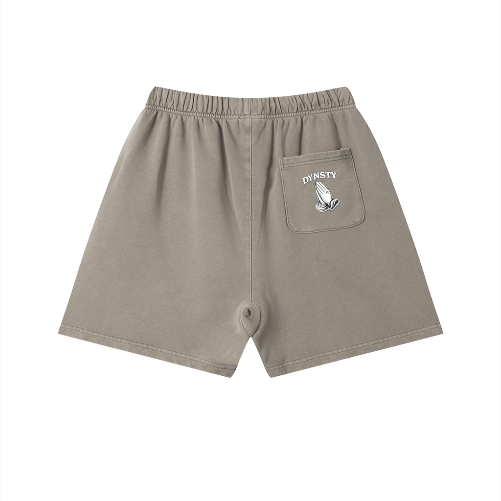 Vintage Wash Cotton Shorts "Fear May Be The Key"