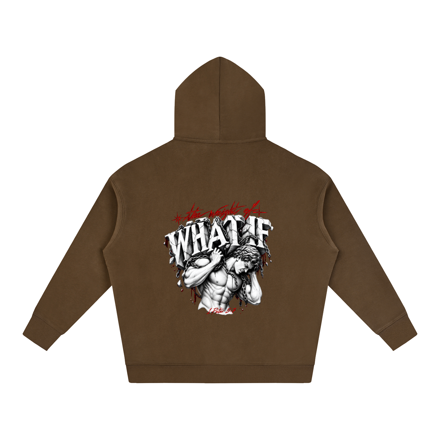 Oversize Fleeced Hoodie "The Weight of What If"
