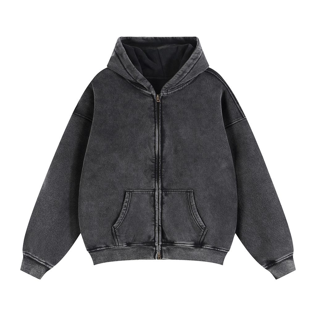 Zip-Through Fleece Hoodie "Fear May Be The Key"