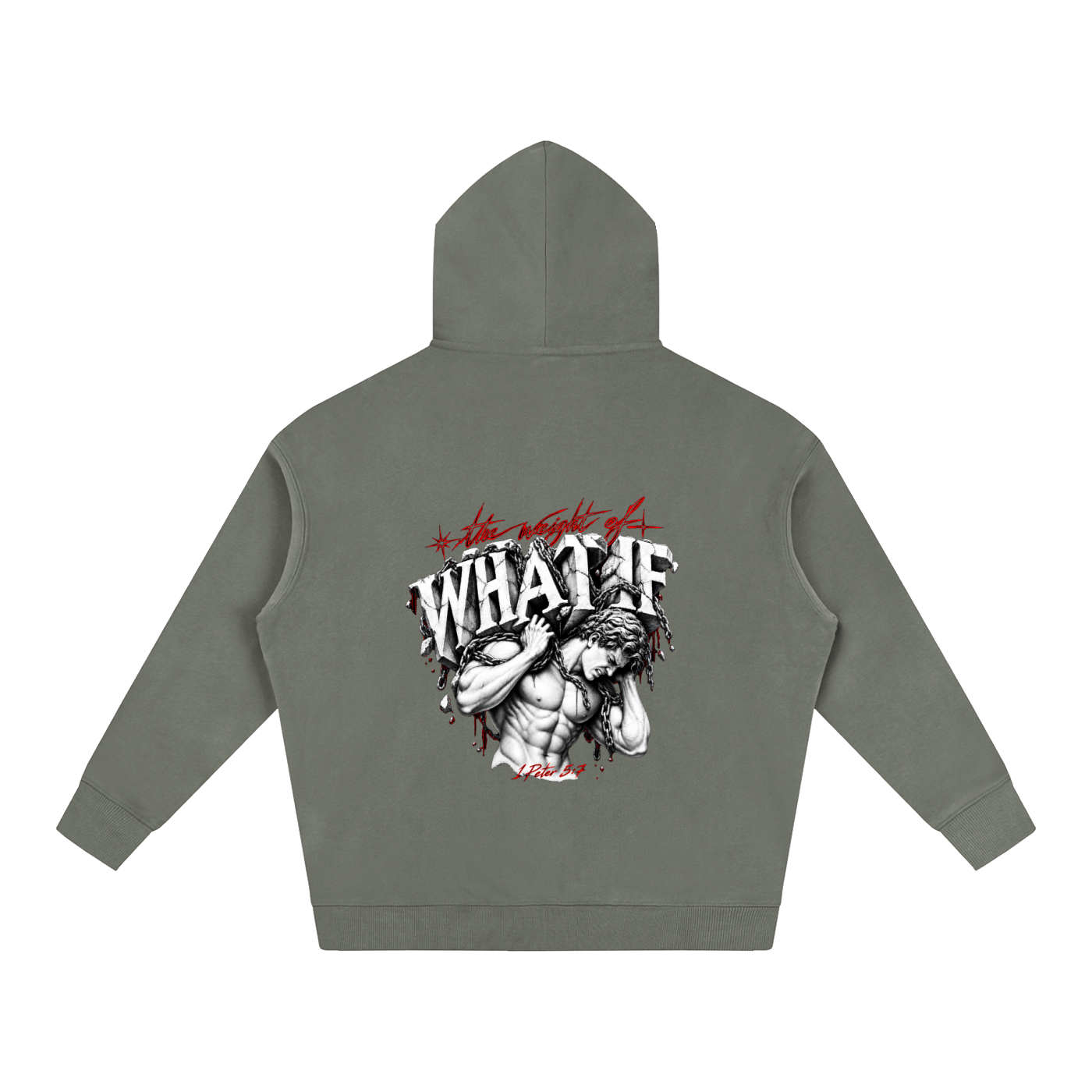 Oversize Fleeced Hoodie "The Weight of What If"