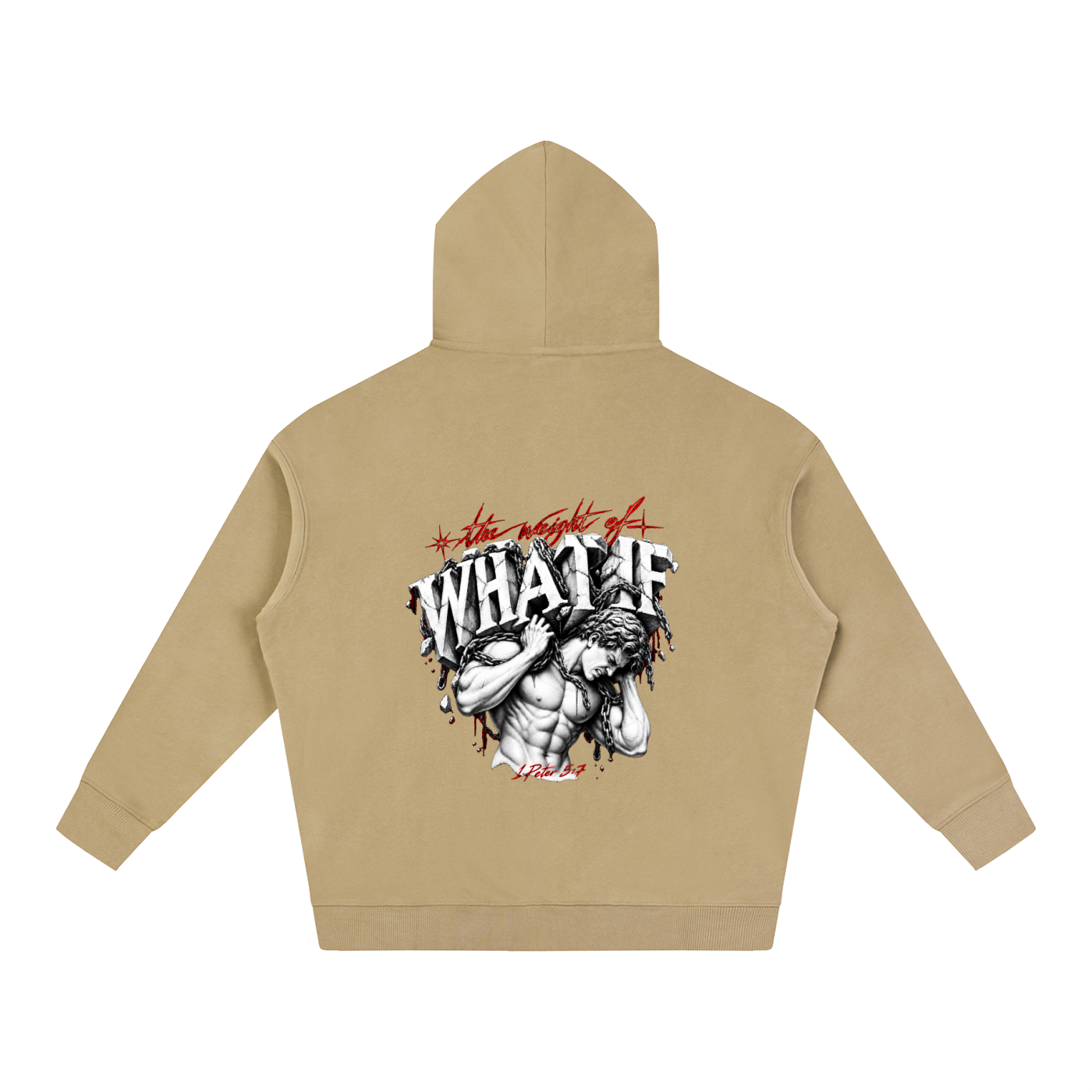 Oversize Fleeced Hoodie "The Weight of What If"