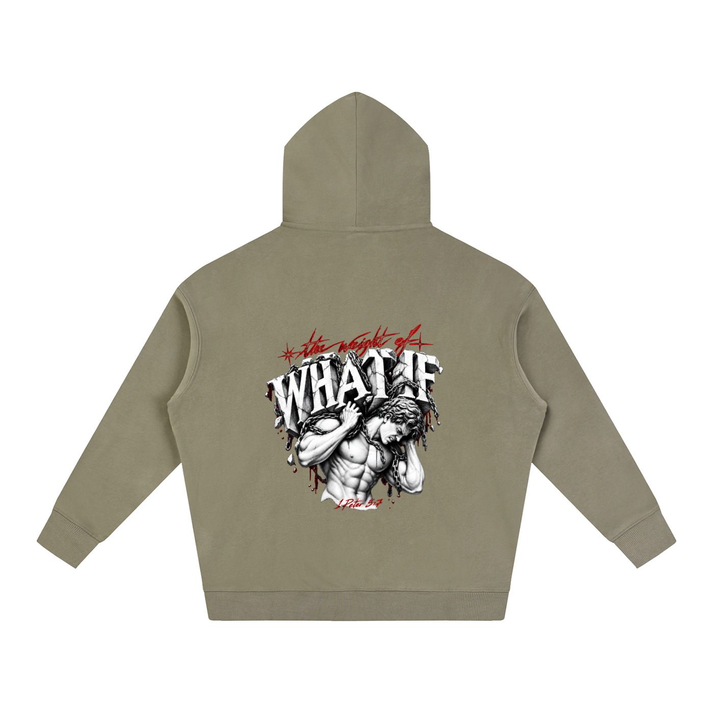 Oversize Fleeced Hoodie "The Weight of What If"