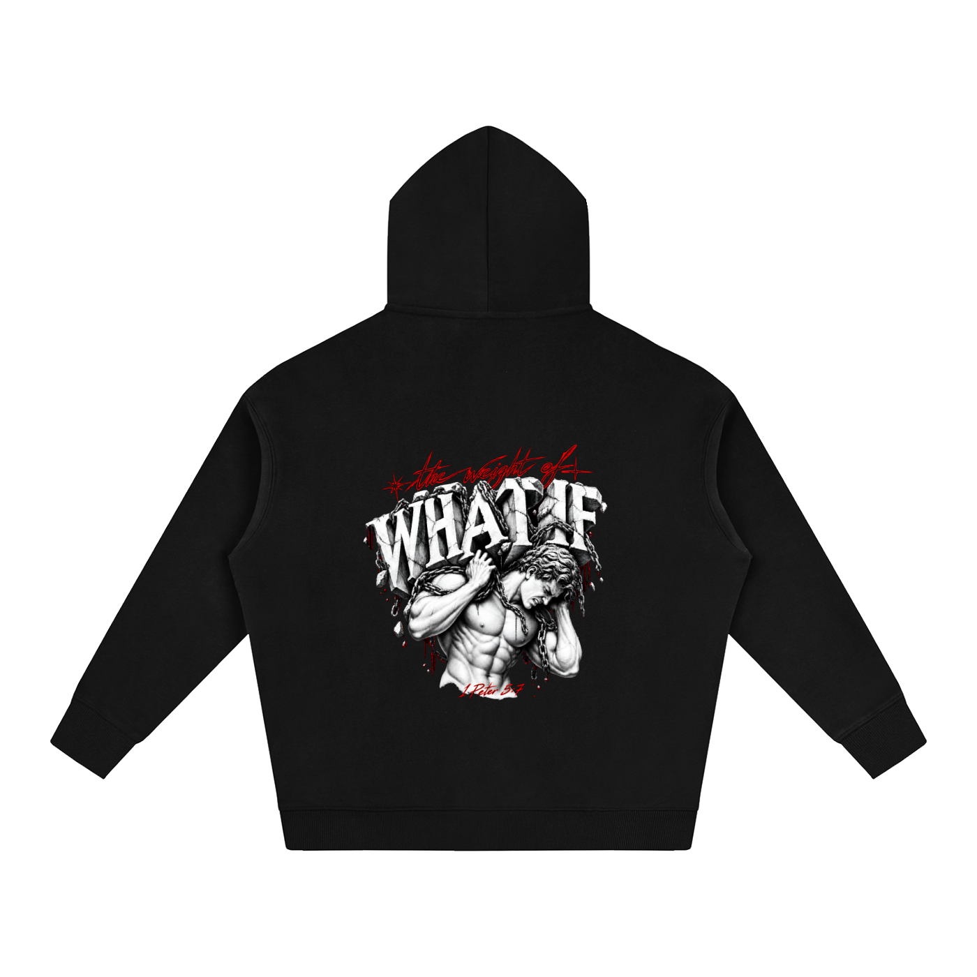 Oversize Fleeced Hoodie "The Weight of What If"